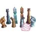 Close-up of steampunk chess piece details